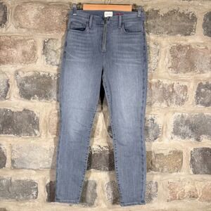 Alice + Olivia You Look Good Women's 27 Zip Front Skinny‎ Jeans Easy Breezy Gray